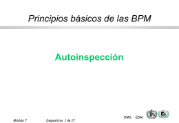 Autoinspección Principios básicos de las BPM Módulo 7 Diapositiva  1 de 17
