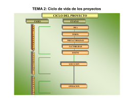 TEMA 2: Ciclo de vida de los proyectos CICLO DEL PROYECTO FASES ETAPAS