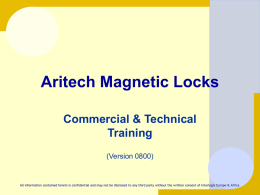 Aritech Magnetic Locks Commercial &amp; Technical Training (Version 0800)