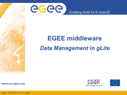 EGEE middleware Data Management in gLite Enabling Grids for E-sciencE www.eu-egee.org