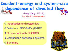 Incident-energy and system-size dependence of directed flow  Detectors: ZDC-SMD, (F)TPC