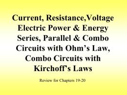 Current, Resistance,Voltage Electric Power &amp; Energy Series, Parallel &amp; Combo