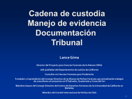 Cadena de custodia Manejo de evidencia Documentación Tribunal