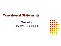 Conditional Statements Geometry Chapter 2, Section 1