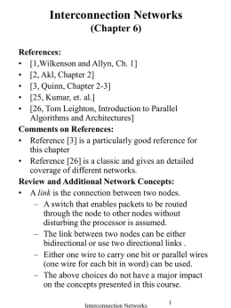 Interconnection Networks (Chapter 6)