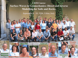 Surface Waves in Geomechanics: Direct and Inverse Lecturers: CISM Course: