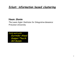Iclust: information based clustering Noam Slonim Gurinder Atwal Gasper Tkacik