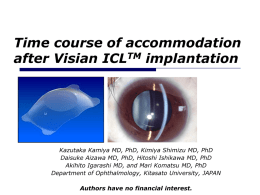 Time course of accommodation after Visian ICL implantation TM