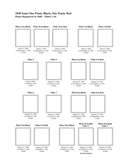 1840 Issue One Penny Black, One Penny Red