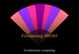 Föreläsning 980303 Evolutionary computing