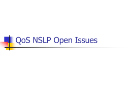 QoS NSLP Open Issues