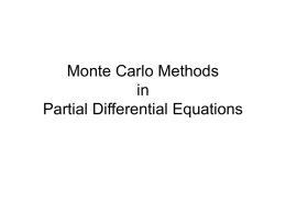 Monte Carlo Methods in Partial Differential Equations