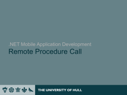 Remote Procedure Call .NET Mobile Application Development
