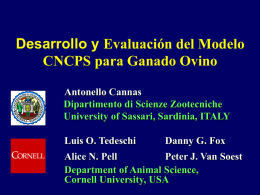 Desarrollo y Evaluación del Modelo CNCPS para Ganado Ovino