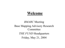 Welcome BMARC THE FUND Base Mapping Advisory Research