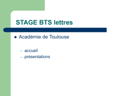 STAGE BTS lettres Académie de Toulouse accueil présentations