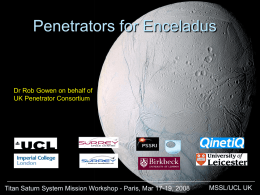 Penetrators for Enceladus