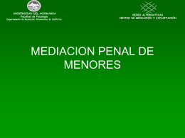 MEDIACION PENAL DE MENORES UNIVERSIDAD DEL ACONCAGUA REDES ALTERNATIVAS