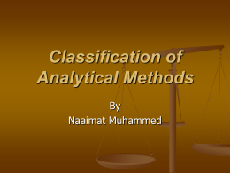 Classification of Analytical Methods By Naaimat Muhammed