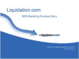 Liquidation.com B2B Marketing Success Story CHAPTER 6: E-COMMERCE MARKETING CONCEPTS