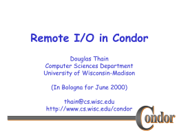 Remote I/O in Condor