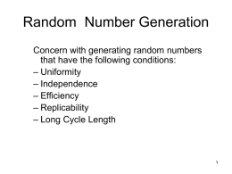 Random  Number Generation