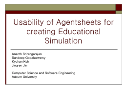 Usability of Agentsheets for creating Educational Simulation