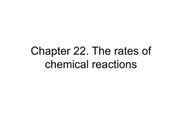Chapter 22. The rates of chemical reactions