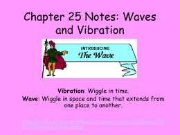Chapter 25 Notes: Waves and Vibration Vibration Wave