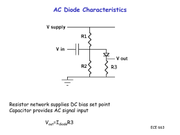 AC Diode Characteristics R3 Resistor network supplies DC bias set point
