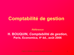 Comptabilité de gestion Paris, Economica, 4 éd., août 2006 Référence