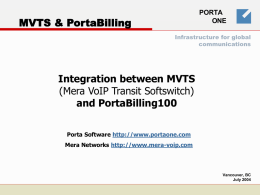 MVTS &amp; PortaBilling Integration between MVTS and PortaBilling100 (Mera VoIP Transit Softswitch)