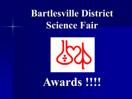 Awards !!!! Bartlesville District Science Fair