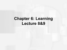 Chapter 6: Learning Lecture 8&amp;9