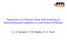 Suppression of a Parasitic Pump Side-Scattering in