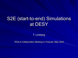 S2E (start-to-end) Simulations at DESY T. Limberg