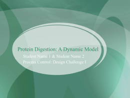 Protein Digestion: A Dynamic Model Process Control: Design Challenge I