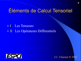Éléments de Calcul Tensoriel I II Les Tenseurs