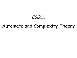 CS311 Automata and Complexity Theory