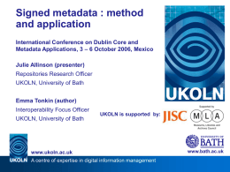 Signed metadata : method and application