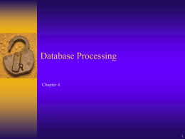 Database Processing Chapter 4 1