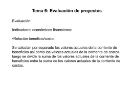 Tema 6: Evaluación de proyectos