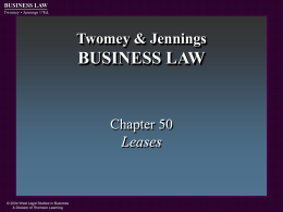 BUSINESS LAW Twomey &amp; Jennings Leases Chapter 50