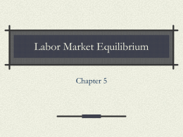 Labor Market Equilibrium Chapter 5
