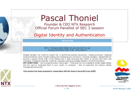 Pascal Thoniel Digital Identity and Authentication Founder &amp; CEO NTX Research
