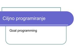 Ciljno programiranje Goal programming