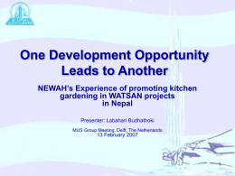 One Development Opportunity to Another Leads NEWAH’s Experience of promoting kitchen