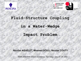 Fluid-Structure Coupling in a Water-Wedge Impact Problem Nicolas AQUELET, Mhamed SOULI, Nicolas COUTY