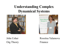 Understanding Complex Dynamical Systems John Usher Rossitsa Yalamova