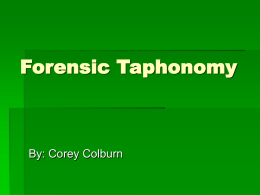 Forensic Taphonomy By: Corey Colburn